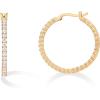 imagePAVOI 14K Gold Plated 925 Sterling Silver Post Cubic Zirconia Hoop Earrings for Women  Elegant Inside Out CZ Stone Hoop EarringsYellow Gold