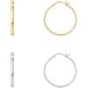 imagePAVOI 14K Gold Plated 925 Sterling Silver Post Lightweight Hoops  20mm  30mm Earring  Gold Hoop Earrings for WomenYellow  White Gold