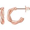 imagePAVOI 14K Gold Plated 925 Sterling Silver Post Ultra Thick Huggie Earring  Womens Mini Hoop Earrings  Gold Plated Small HoopsRose Gold