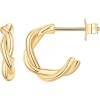 imagePAVOI 14K Gold Plated 925 Sterling Silver Post Ultra Thick Huggie Earring  Womens Mini Hoop Earrings  Gold Plated Small HoopsVermeil Gold