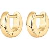 imagePAVOI 14K Gold Plated 925 Sterling Silver Post Ultra Thick Huggie Earring  Womens Mini Hoop Earrings  Gold Plated Small HoopsYellow Gold