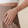 imagePAVOI 14K Gold Plated Cubic Zirconia Solitaire Diamond Bracelet  Bridesmaid Bracelets  Curb Cable Bracelets for WomenDainty  Yellow Gold