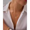 imagePAVOI 14K Gold Plated Dainty Cubic Zirconia Pendant Necklace for Women  Dot Elephant Butterfly Pineapple Lock Knot Palm Tree Bow Smiley Pendant  Layering Chain NecklacesWhite Gold