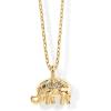 imagePAVOI 14K Gold Plated Dainty Cubic Zirconia Pendant Necklace for Women  Dot Elephant Butterfly Pineapple Lock Knot Palm Tree Bow Smiley Pendant  Layering Chain NecklacesYellow Gold