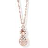 imagePAVOI 14K Gold Plated Dainty Cubic Zirconia Pendant Necklace for Women  Dot Elephant Butterfly Pineapple Lock Knot Palm Tree Bow Smiley Pendant  Layering Chain NecklacesRose Gold