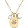 imagePAVOI 14K Gold Plated Engraved Coin Pendant Necklaces for Women  Byzantine Coin Pendants  Bohemian NecklaceYellow Gold