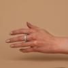imagePAVOI 14K Gold Plated Rings  Oval Cubic Zirconia Love Ring and Eternity Ring  5mm Stackable for WomenRose Gold
