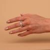 imagePAVOI 14K Gold Plated Rings  Oval Cubic Zirconia Love Ring and Eternity Ring  5mm Stackable for WomenRose Gold