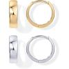 imagePAVOI 14K Gold Plated Sterling Silver Post Huggie Earrings  Small Hoop Earrings for Women14K Gold Plated
