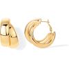 imagePAVOI 14K Gold Plated Sterling Silver Post Split Huggie Earrings  RoseWhiteYellow Gold Earrings for WomenChunky