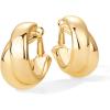 imagePAVOI 14K Gold Plated Sterling Silver Post Split Huggie Earrings  RoseWhiteYellow Gold Earrings for WomenChunky