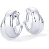 imagePAVOI 14K Gold Plated Sterling Silver Post Split Huggie Earrings  RoseWhiteYellow Gold Earrings for WomenChunky