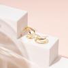 imagePAVOI 14K Gold Plated Sterling Silver Post Split Huggie Earrings  RoseWhiteYellow Gold Earrings for WomenDouble