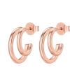 imagePAVOI 14K Gold Plated Sterling Silver Post Split Huggie Earrings  RoseWhiteYellow Gold Earrings for WomenDouble