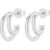imagePAVOI 14K Gold Plated Sterling Silver Post Split Huggie Earrings  RoseWhiteYellow Gold Earrings for WomenDouble