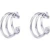 imagePAVOI 14K Gold Plated Sterling Silver Post Split Huggie Earrings  RoseWhiteYellow Gold Earrings for WomenTriple