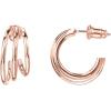 imagePAVOI 14K Gold Plated Sterling Silver Post Split Huggie Earrings  RoseWhiteYellow Gold Earrings for WomenTriple