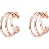 imagePAVOI 14K Gold Plated Sterling Silver Post Split Huggie Earrings  RoseWhiteYellow Gold Earrings for WomenTriple