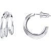 imagePAVOI 14K Gold Plated Sterling Silver Post Split Huggie Earrings  RoseWhiteYellow Gold Earrings for WomenTriple