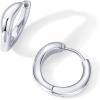 imagePAVOI 14K Gold Plated Sterling Silver Posts Wavy Huggie Hoops  Twisted Wave Hoop Earrings for WomenWhite Gold