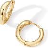 imagePAVOI 14K Gold Plated Sterling Silver Posts Wavy Huggie Hoops  Twisted Wave Hoop Earrings for WomenYellow Gold