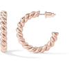 imagePAVOI 14K Gold Plated Twisted Rope Round Hoop Earrings in Rose White and Yellow GoldRose Gold