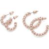 imagePAVOI 14K Gold Plated Twisted Rope Round Hoop Earrings in Rose White and Yellow GoldRose Gold