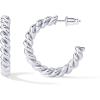 imagePAVOI 14K Gold Plated Twisted Rope Round Hoop Earrings in Rose White and Yellow GoldWhite Gold