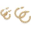 imagePAVOI 14K Gold Plated Twisted Rope Round Hoop Earrings in Rose White and Yellow GoldYellow Gold
