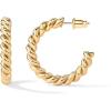 imagePAVOI 14K Gold Plated Twisted Rope Round Hoop Earrings in Rose White and Yellow GoldYellow Gold