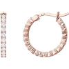 imagePAVOI 14K Gold Plated 925 Sterling Silver Post Cubic Zirconia Hoop Earrings for Women  Elegant Inside Out CZ Stone Hoop EarringsRose Gold