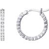 imagePAVOI 14K Gold Plated 925 Sterling Silver Post Cubic Zirconia Hoop Earrings for Women  Elegant Inside Out CZ Stone Hoop EarringsWhite Gold