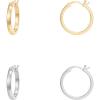 imagePAVOI 14K Gold Plated 925 Sterling Silver Post Lightweight Hoops  20mm  30mm Earring  Gold Hoop Earrings for WomenYellow  White Gold
