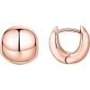 imagePAVOI 14K Gold Plated 925 Sterling Silver Post Ultra Thick Huggie Earring  Womens Mini Hoop Earrings  Gold Plated Small HoopsRose Gold