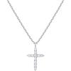 imagePAVOI 14K Gold Plated Cubic Zirconia Cross Necklace for Women  Cross Faith Pendant NecklacesWhite Gold