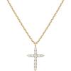 imagePAVOI 14K Gold Plated Cubic Zirconia Cross Necklace for Women  Cross Faith Pendant NecklacesYellow Gold