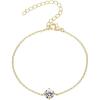 imagePAVOI 14K Gold Plated Cubic Zirconia Solitaire Diamond Bracelet  Bridesmaid Bracelets  Curb Cable Bracelets for WomenDainty  Yellow Gold