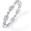 imagePAVOI 14K Gold Plated Cubic Zirconia Stackable Ring  Marquise Eternity Band For Women  Plated Gold Stacking RingWhite Gold