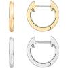 imagePAVOI 14K Gold Plated Gold Vermeil S925 Sterling Silver Cuff Earrings Huggie Stud  Small Hoop Earrings for WomenYellow  White Pack