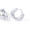 imagePAVOI 14K Gold Plated Sterling Silver Post Split Huggie Earrings  RoseWhiteYellow Gold Earrings for WomenChunky