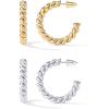 imagePAVOI 14K Gold Plated Twisted Rope Round Hoop Earrings in Rose White and Yellow GoldPack WhiteYellow