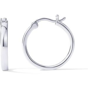 imagePAVOI 14K Gold Plated 925 Sterling Silver Post Lightweight Hoops  20mm  30mm Earring  Gold Hoop Earrings for WomenWhite Gold