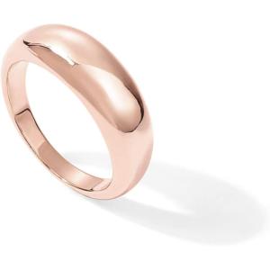imagePAVOI 14K Gold Plated Chunky Dome Ring Puffy Dome Stackable Rings  Chunky Signet Ring for WomenRose Gold
