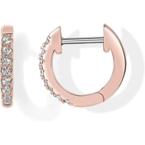 imagePAVOI 14K Gold Plated Cubic Zirconia Cuff Earrings Huggie StudRose Gold