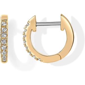 imagePAVOI 14K Gold Plated Cubic Zirconia Cuff Earrings Huggie StudYellow Gold