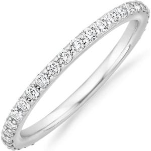 imagePAVOI 14K Gold Plated Cubic Zirconia Diamond Stackable Eternity Bands for WomenWhite Gold