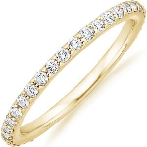 imagePAVOI 14K Gold Plated Cubic Zirconia Diamond Stackable Eternity Bands for WomenYellow Gold