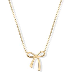 imagePAVOI 14K Gold Plated Dainty Cubic Zirconia Pendant Necklace for Women  Dot Elephant Butterfly Pineapple Lock Knot Palm Tree Bow Smiley Pendant  Layering Chain NecklacesYellow Gold