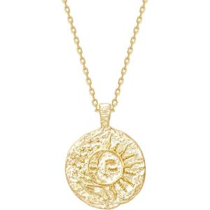 imagePAVOI 14K Gold Plated Engraved Coin Pendant Necklaces for Women  Byzantine Coin Pendants  Bohemian Necklace18k yellow gold vermeil