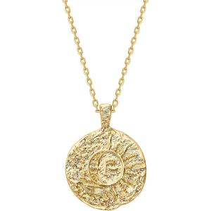 imagePAVOI 14K Gold Plated Engraved Coin Pendant Necklaces for Women  Byzantine Coin Pendants  Bohemian NecklaceYellow Gold
